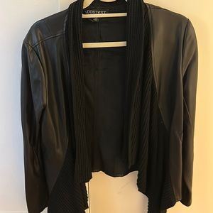 Leather jacket sweater